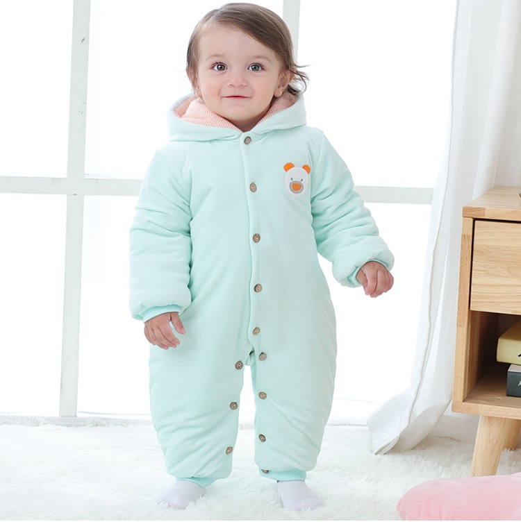 Quần áo trẻ em mùa thu và mùa đông mặc quần áo dày ấm áp quần áo trẻ em thủy triều trẻ sơ sinh ra khỏi áo khoác mùa đông quần áo cho bé