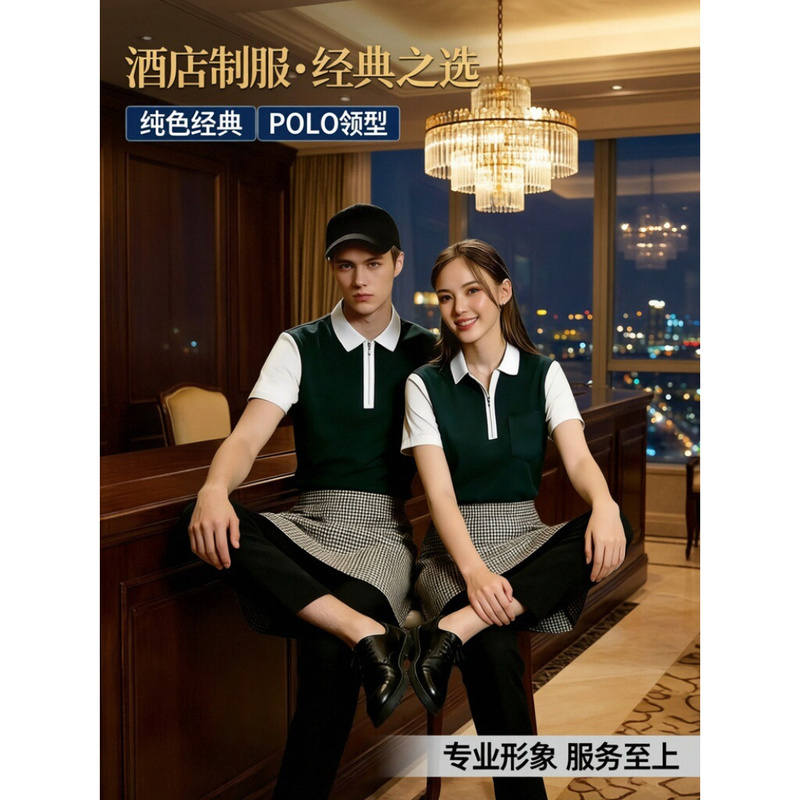 Polo Shirts for Catering and Baking, Unisex Work Uniforms for Restaurants, Milk Tea Shops, and Hot Pot Restaurants, Short-Sleeved Workwear, Customizable with Logo