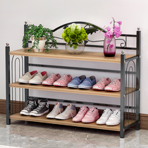 Simple shoe rack storage rack Household multi-layer economical space-saving dormitory shoe cabinet door dust storage shelf