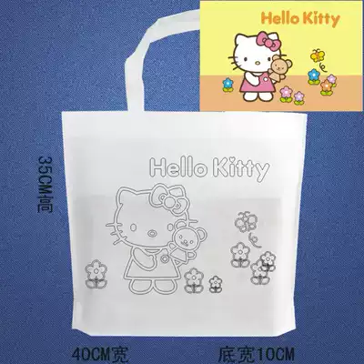 diy white eco-friendly bag white graffiti bag coloring painting canvas bag non-woven cloth bag children handmade puzzle