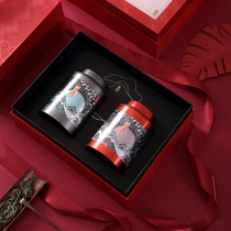 Mid-autumn tea packaging empty gift box Red Green Tea white tea General loose tea two iron cans creative storage tank sealing tank