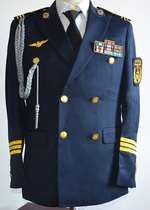 Shan Jinhang autumn and winter men loose double-breasted seafarer uniform Captain sailor yacht overalls sea anchor logo navy blue