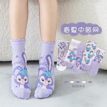 New Girl Socks Spring Summer Season Thin web Sox Socks Mid students CUHK Kids Baby Stars Didew Princess Socks