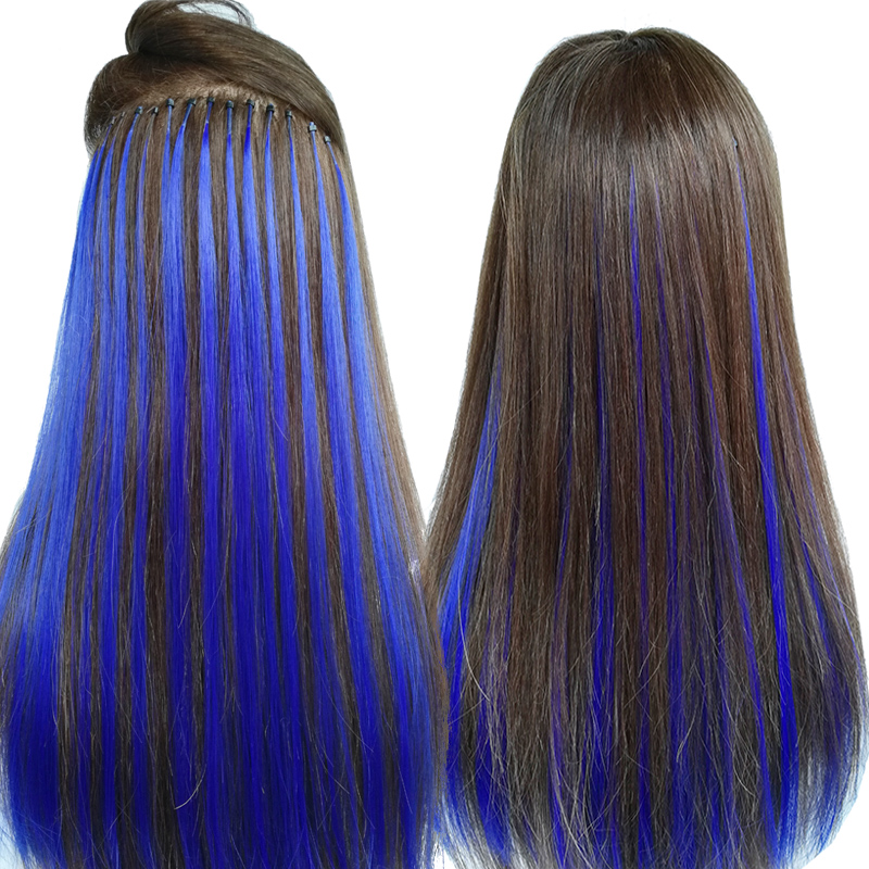 Color hair extension bundle Straight hair wig bundle Incognito hair extension Highlight gradient straight hair piece Hair bundle Colorful fiber bang bang hair