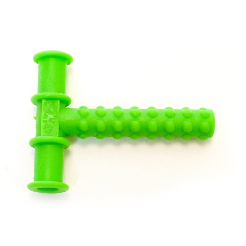 US Imports Green T-Word solid teeth Bite Glue Stick Speech Mouth Muscle Training Tool Child Green T Chewing Tube