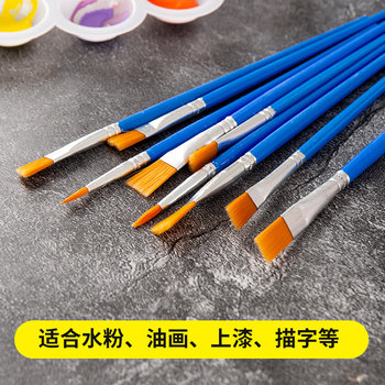 Water chalk single set art student nylon art exam joint entrance hook line pen flat head size paint brush fine oil