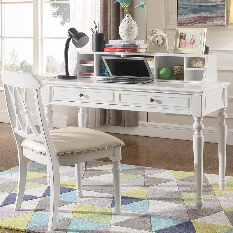 American country solid wood desk bookshelf combination Simple modern multi-functional home student desk Solid wood desk