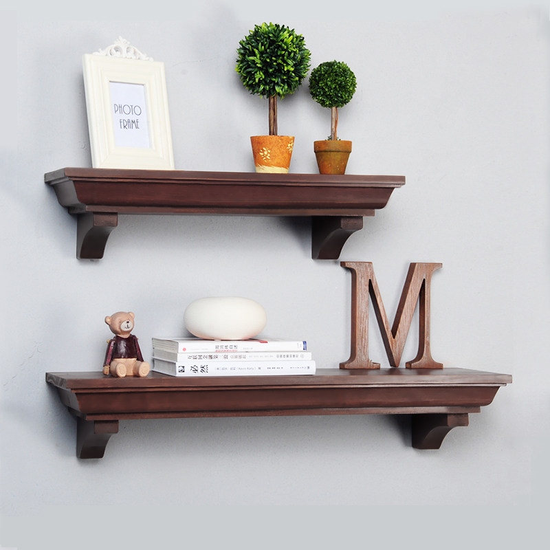 Wall Shelf Living Room Solid Wood TV Set Background Trim Frame Lined Partition Shelf Wall-mounted Brief Bookshelves