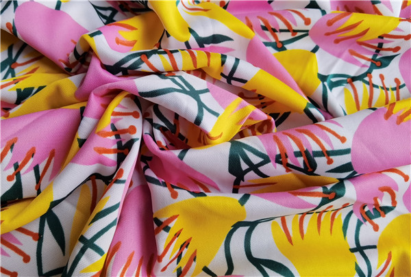 Weighing ~ flower printing elastic quick-drying knitted fabric summer clothing fabric 0 8 meters 6 yuan