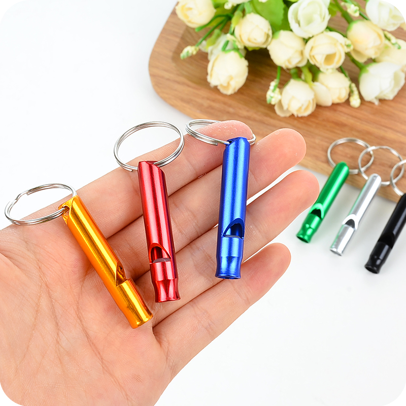 Outdoor survival post life-saving whistle Key ring travel mountaineering aluminum whistle Referee training high frequency whistle