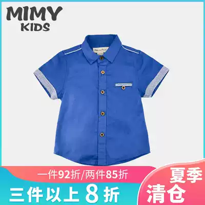 2021 new foreign school boys shirt baby thin summer casual top baby shirt children short sleeve cotton