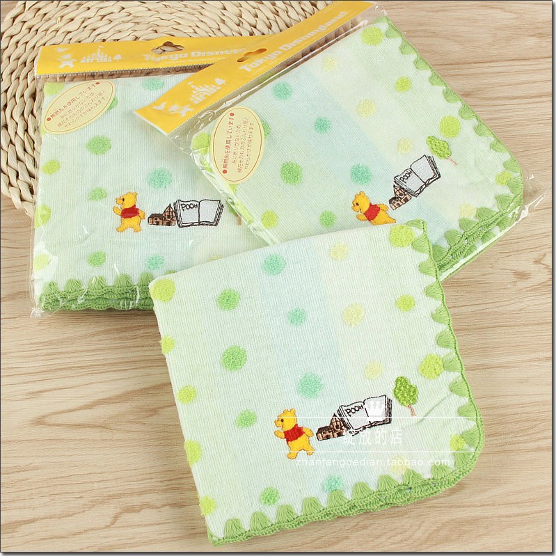 Palm Cabinet Recommended Outlet Japan Original Single Complete Package Pure Cotton Shell Side Embroidery Small Bear Vini Cartoon Generous towels