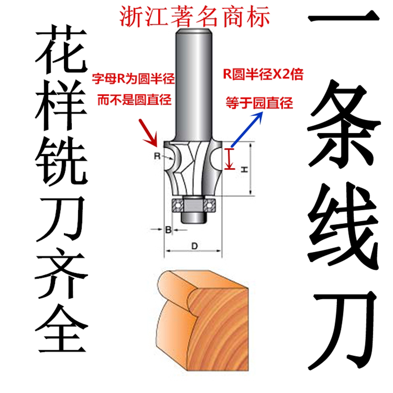 A line knife woodworking milling cutter 1 4 1 2 round edge knife trimming machine knife head cabinet top table line knife door inner edge