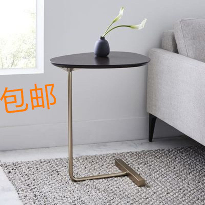 Creative side Several Nordic minimalist Oval Small Tea Table Iron Art Sofa Corner A Few Mobile Solid Wood Living Room Bedside Reading Table