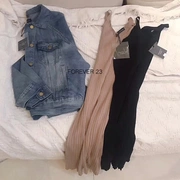 Forever23 net màu đỏ với hem mở ngã ba đan váy dưới váy 18 mùa thu và mùa đông mới không tay phụ nữ