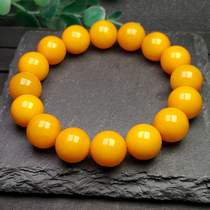 Beeswax Bracelet Natural Amber Bracelet Chicken Oil Yellow Old Beeswax Ball Bead Bracelet Baltic Russian Amber