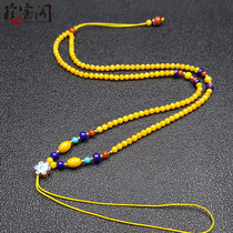 Beeswax necklace female lanyard natural wax choker pendant chain chicken oil yellow sweater chain Russian Amber