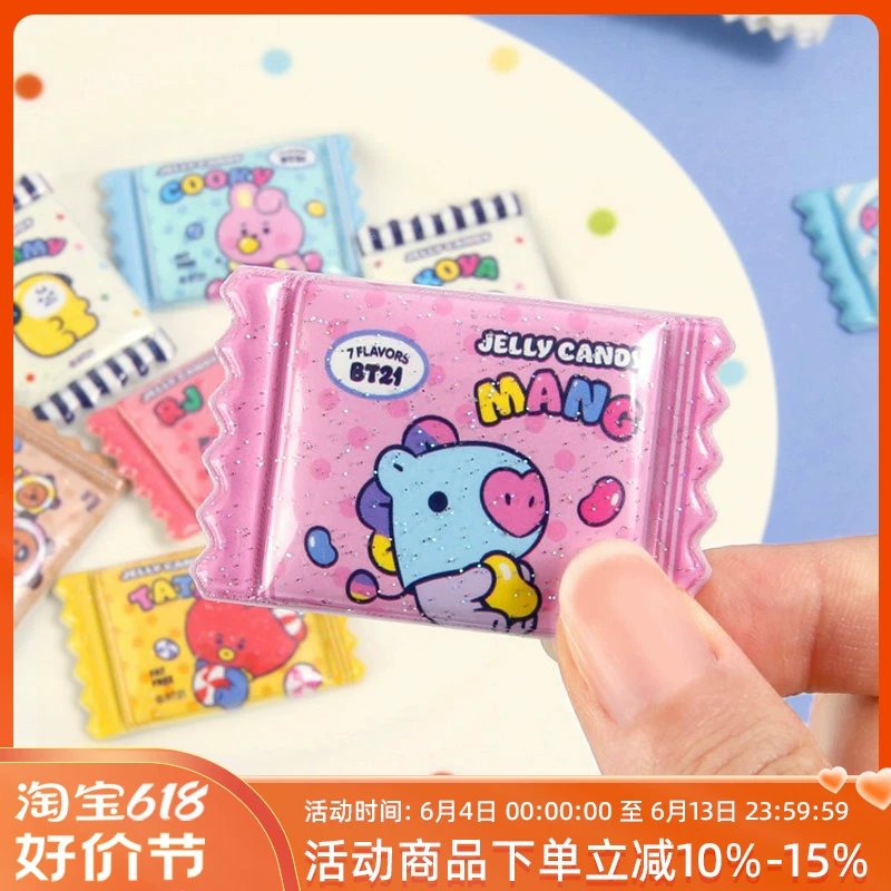 BT21 BTS candy серия холодильник стикер магнит мультфильм сообщение белая доска хранение декоративная наклейка 3 набора