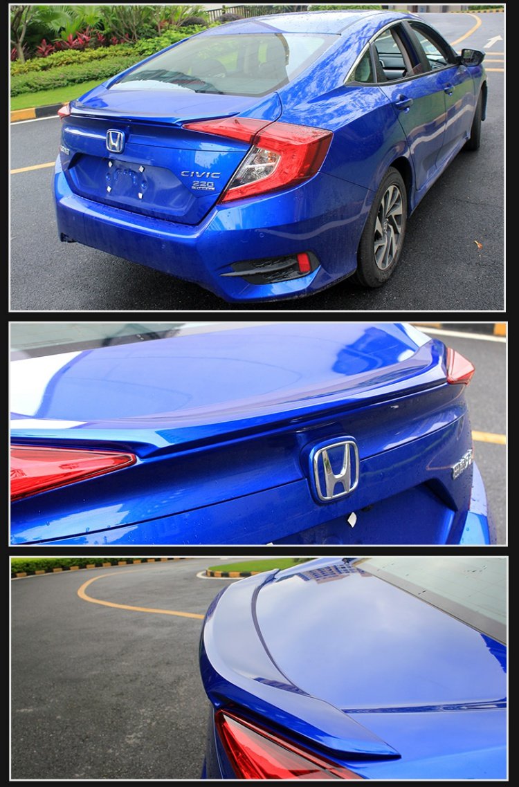 Phiên bản mới của Honda thế hệ thứ mười Civic sửa đổi cánh sau đuôi xe không sơn lỗ trang trí cánh gió đuôi gió shark