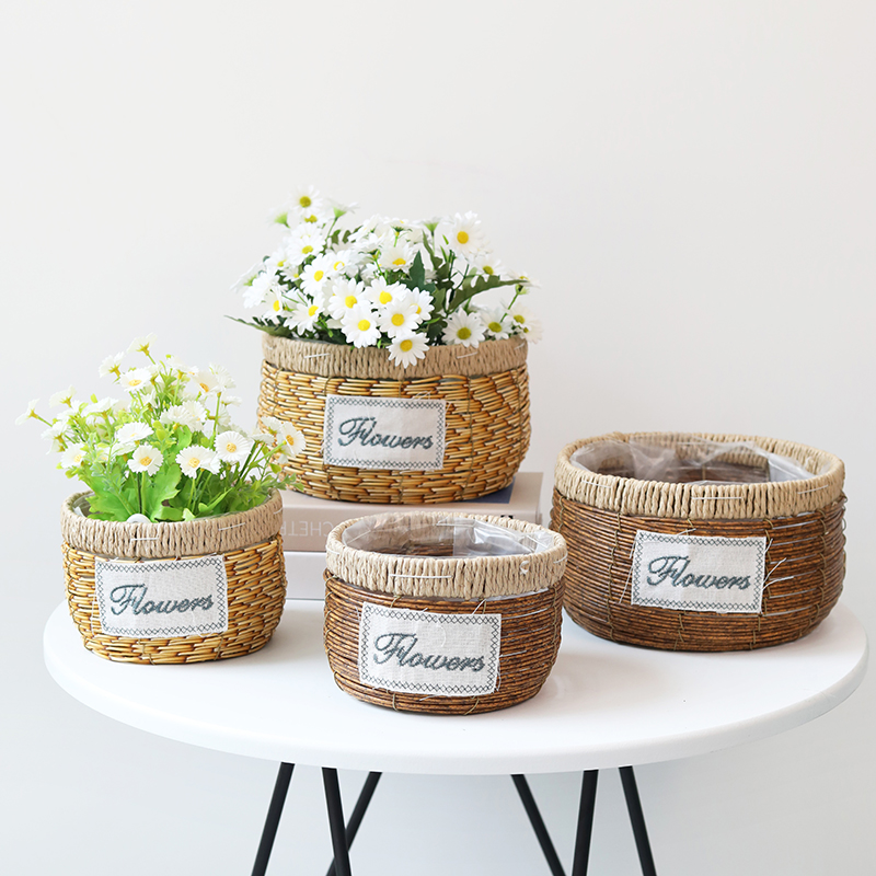 Imitation vine choreography flower-flower flower flower flower flower flower arrangement basket picnic water fruit basket home living room table decoration containing basket-Taobao