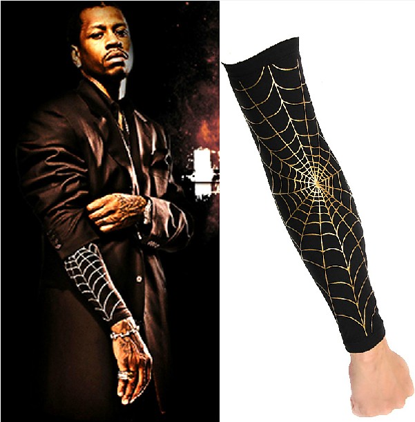 Summer Iverson Spider Web Web arm with anti - slip stretched basketball breathable elbow sleeve - guard male sun guard