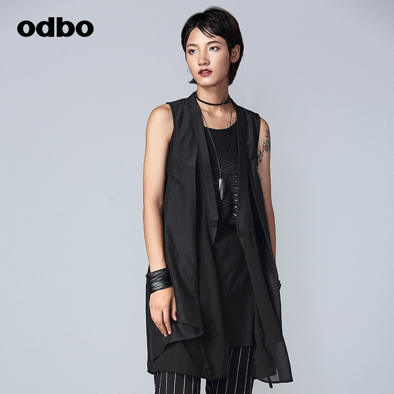 odbo dâu tằm giả hai mảnh áo cardigan vest của phụ nữ mùa hè mới lỏng lẻo giữa chiều dài không tay thiết kế hàng đầu cảm giác - Áo ba lỗ