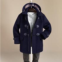 Boy what about the big coat of winter buffalo horn buckle CUHK boy 70% wool What about Inron jacket children clip cotton thickened hair?