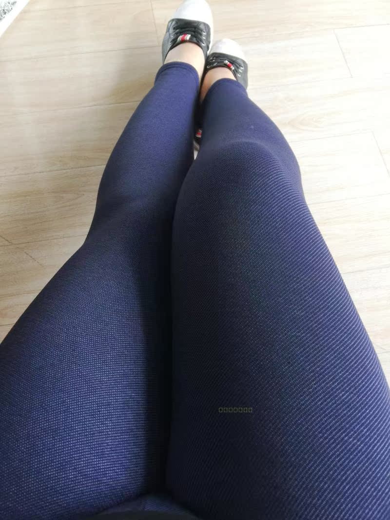 Thêm mã denim giả lớn cộng với phân bón tăng 200 kg chất béo mm mùa thu và mùa đông cộng với quần legging nhung dày eo cao 300 kg nữ áo thun nữ form rộng