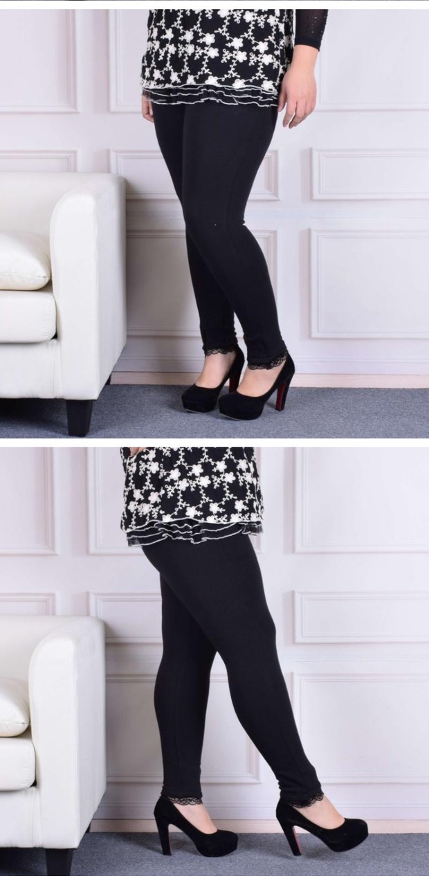 Cộng thêm phân bón XL cho nữ béo mm cộng với quần áo nhung dày mùa đông 200 cân eo cao thêm mặc quần legging nữ béo. các kiểu quần nữ đẹp
