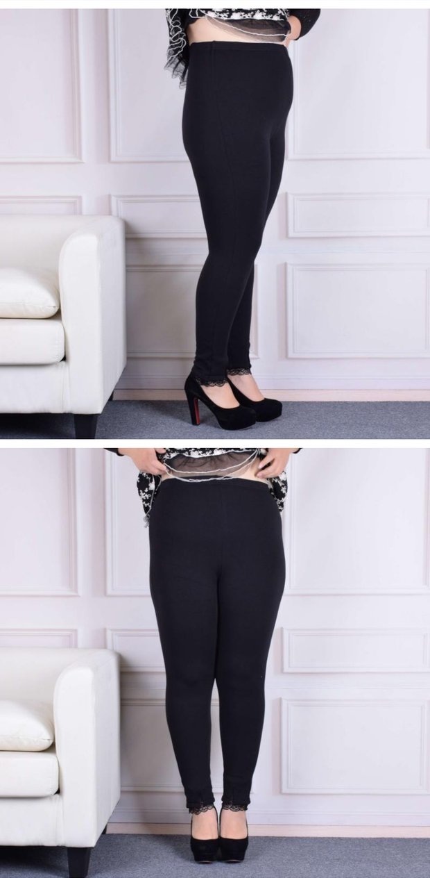 Cộng thêm phân bón XL cho nữ béo mm cộng với quần áo nhung dày mùa đông 200 cân eo cao thêm mặc quần legging nữ béo. các kiểu quần nữ đẹp