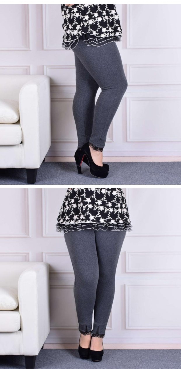 Cộng thêm phân bón XL cho nữ béo mm cộng với quần áo nhung dày mùa đông 200 cân eo cao thêm mặc quần legging nữ béo. các kiểu quần nữ đẹp