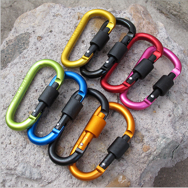 Field cours color climbing buckle high quality plus coarse 8CM with lock outdoor D quick hanging hook key button bottle hanging buckle