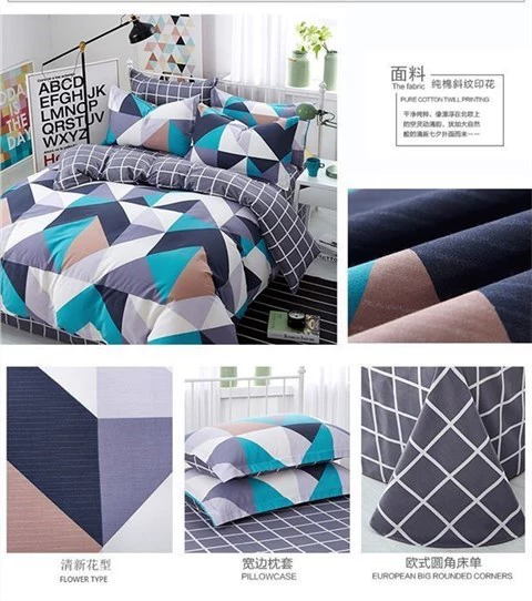 100% cotton nguyên chất cotton bốn mảnh đơn giản 1,5m1,8 bộ khăn trải giường bộ khăn trải giường đôi 2,0m bộ đồ giường 4 sợi chéo - Bộ đồ giường bốn mảnh