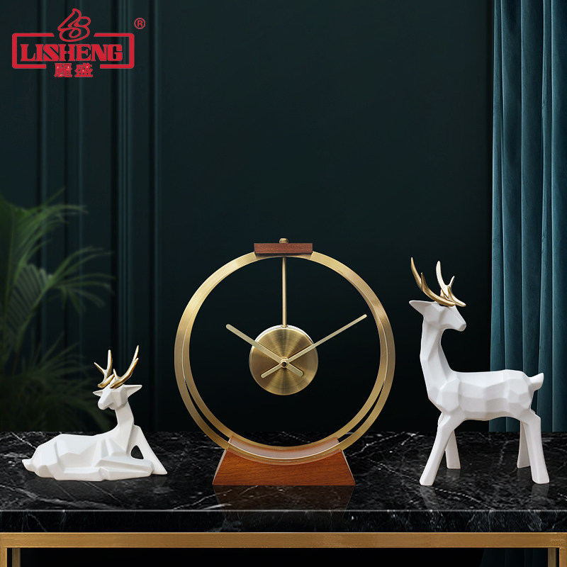 Lisein Nordic Seat Clock Living Room Home Desktop Watch modern minimalist TV cabinet Pendulum Pieces Quartz Clock Creative bell