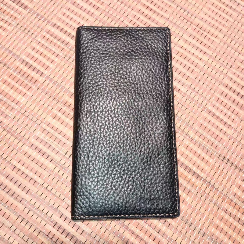 Domestic In-Stock Fossil Genuine Leather Men's Small Wallet Long Card Holder Wallet