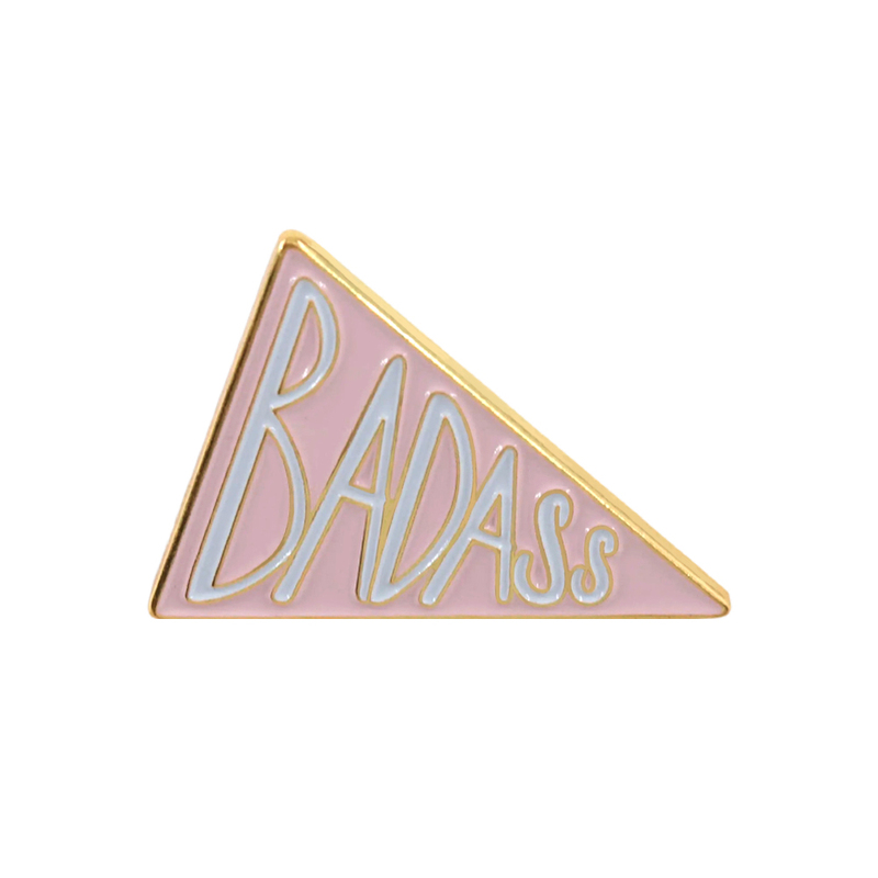 Little Badass Flag Feminist Brooch Pink Triangle Letter Badge Personalized Sweet Cool Style Clothing Backpack Decoration
