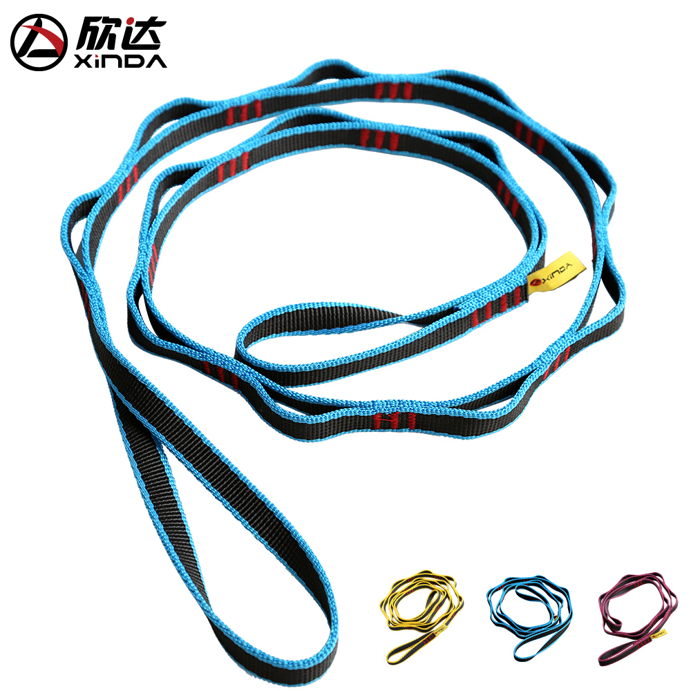 Xinda outdoor Mountaineering Rock climbing chrysanthemum rope nylon flat belt ring chrysanthemum rope aerial yoga speed drop wear-resistant flat belt equipment
