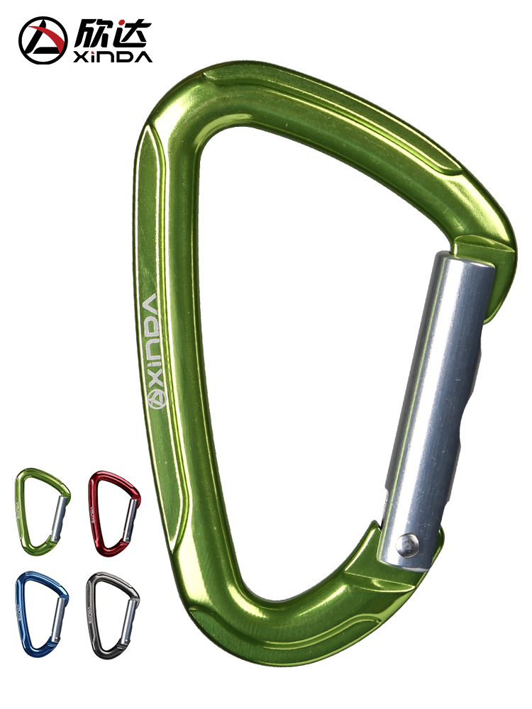 Xinda outdoor climbing fast hanging 24KN aluminum alloy load-bearing carabiner straight door fast hanging wire door fast hanging equipment