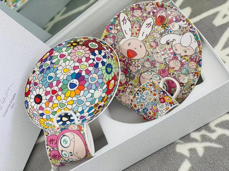[in Stock] Murakami Print Flower Ball Sunflower Kaikaikiki Plate 2Nd Anniversary Ceramic Plate Japan Limited Edition
