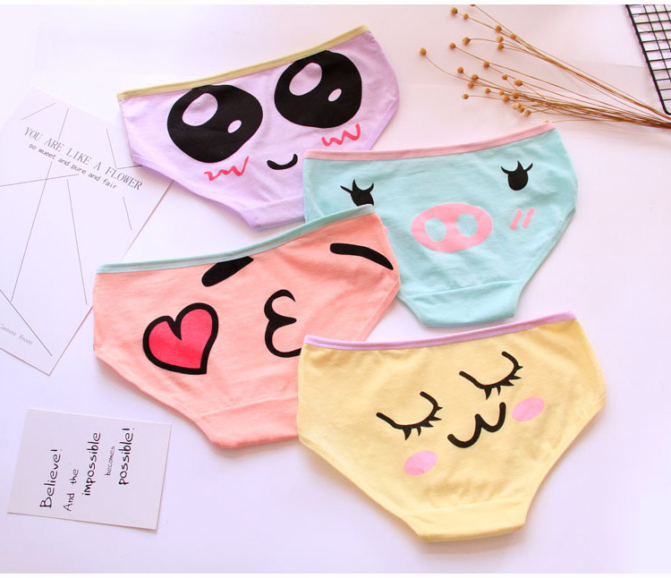 4 giai đoạn phát triển phim hoạt hình biểu hiện gói smiley cô gái đồ lót bông bông sinh viên thấp eo tóm tắt quần lót su nam