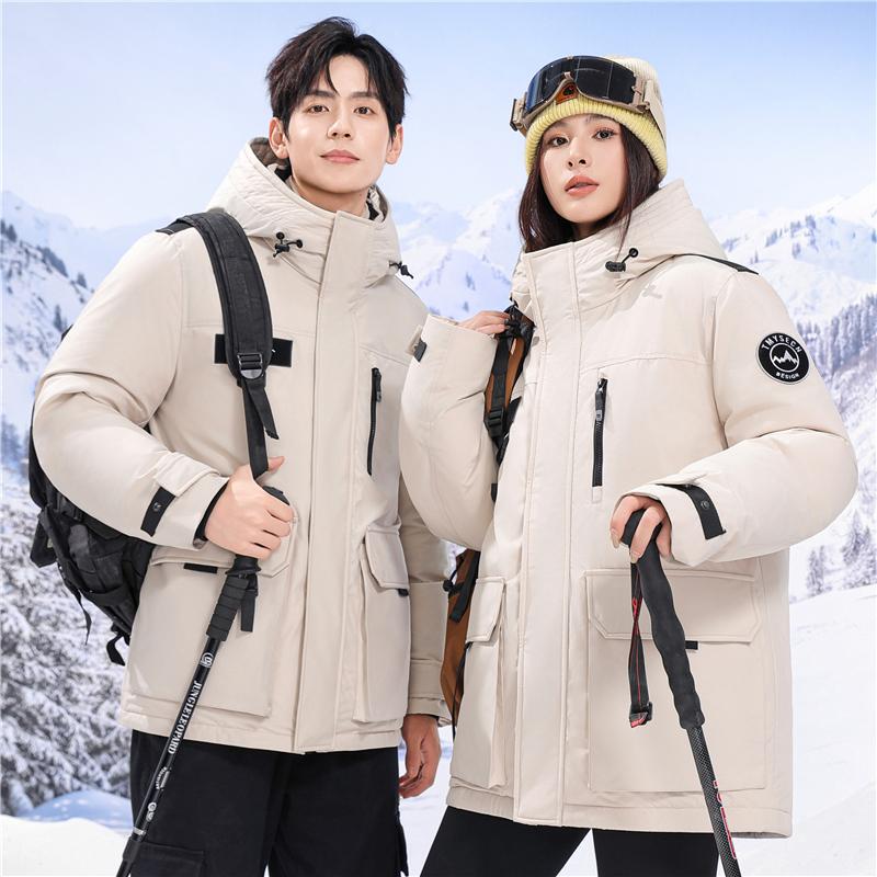 Outdoor Couple's Workwear down Jacket for Men, 2026 Winter New Style, Mid-Length, Unisex, Trendy Brand, Thickened and Warm