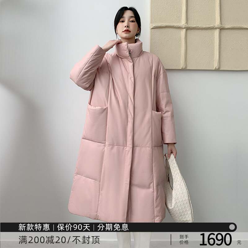KC House 2022 winter new long - leather feather feather skin loose and thicker coat