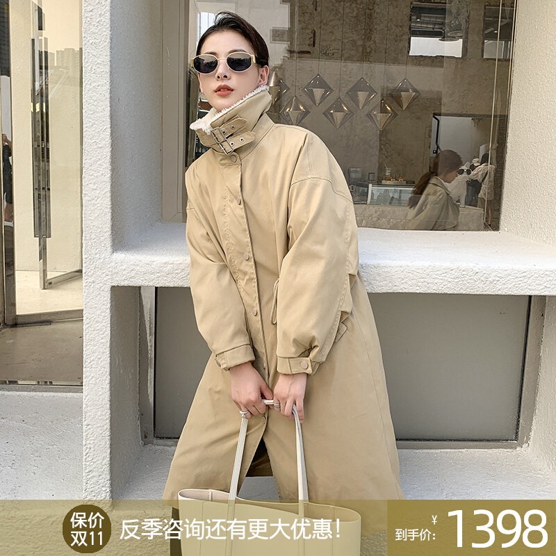 KC Home 2021 Winter New Faction Overcome Female Mid-Length Version Detachable Rex Rabbit Fur Grass Liner Loose Jacket