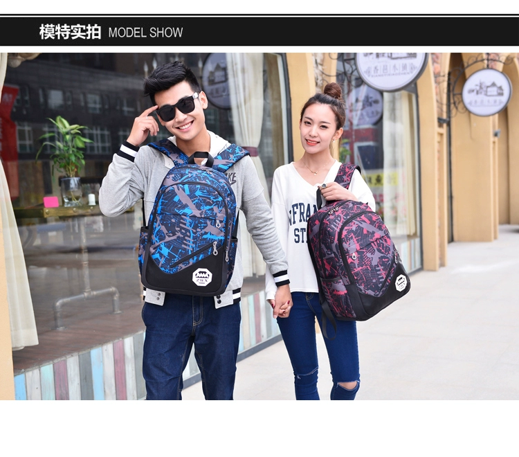 Ba lô nam nữ túi xách học sinh trung học Hàn Quốc túi học sinh trung học cơ sở xu hướng thời trang du lịch ba lô - Ba lô