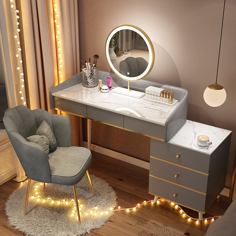Kara magic light luxury gray dressing table storage cabinet one bedroom modern minimalist net red ins style makeup table