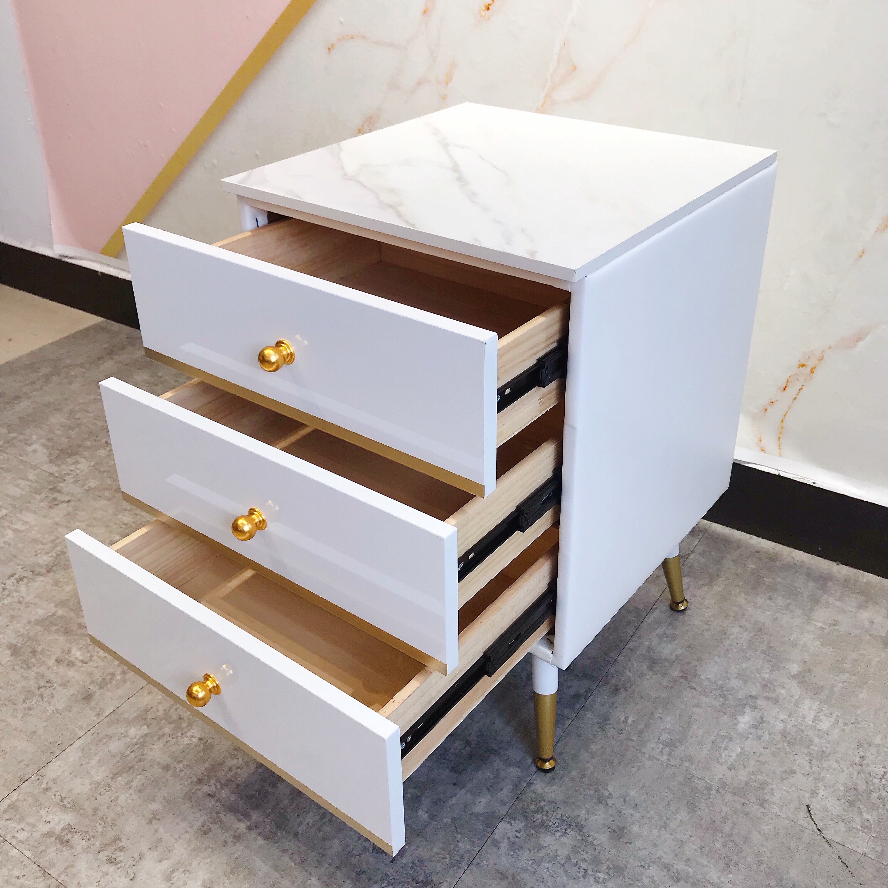 Kara magic storage cabinet bedside table mini small minimalist modern imitation marble Nordic style ins bedroom