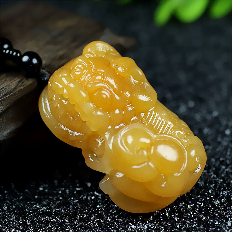 Pixiu Jade Pendant Large Overlord Pixiu Jade Pendant Men's and Women's Jade Necklace Lucky Transfer Jade Pendant