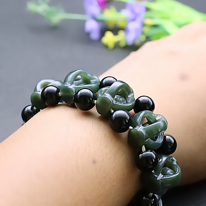 Hetian Jade Men S Bracelet Time To Run Hetian Jade Men S Bracelet Time To Run Bracelets Hand Hollow
