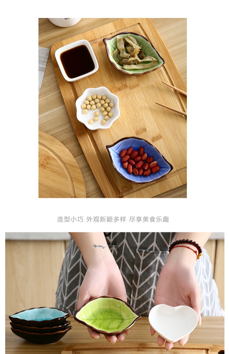 Jimei gốm nhỏ món ăn Nhật Bản bộ đồ ăn giấm món ăn nước tương món ăn gia vị món ăn xương đĩa món ăn món ăn sáng tạo tấm thìa ăn cơm