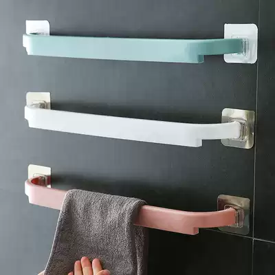 Towel bar non-perforated dressing room extended bathroom double pole wall-mounted towel rack toilet single pole Slipper rack